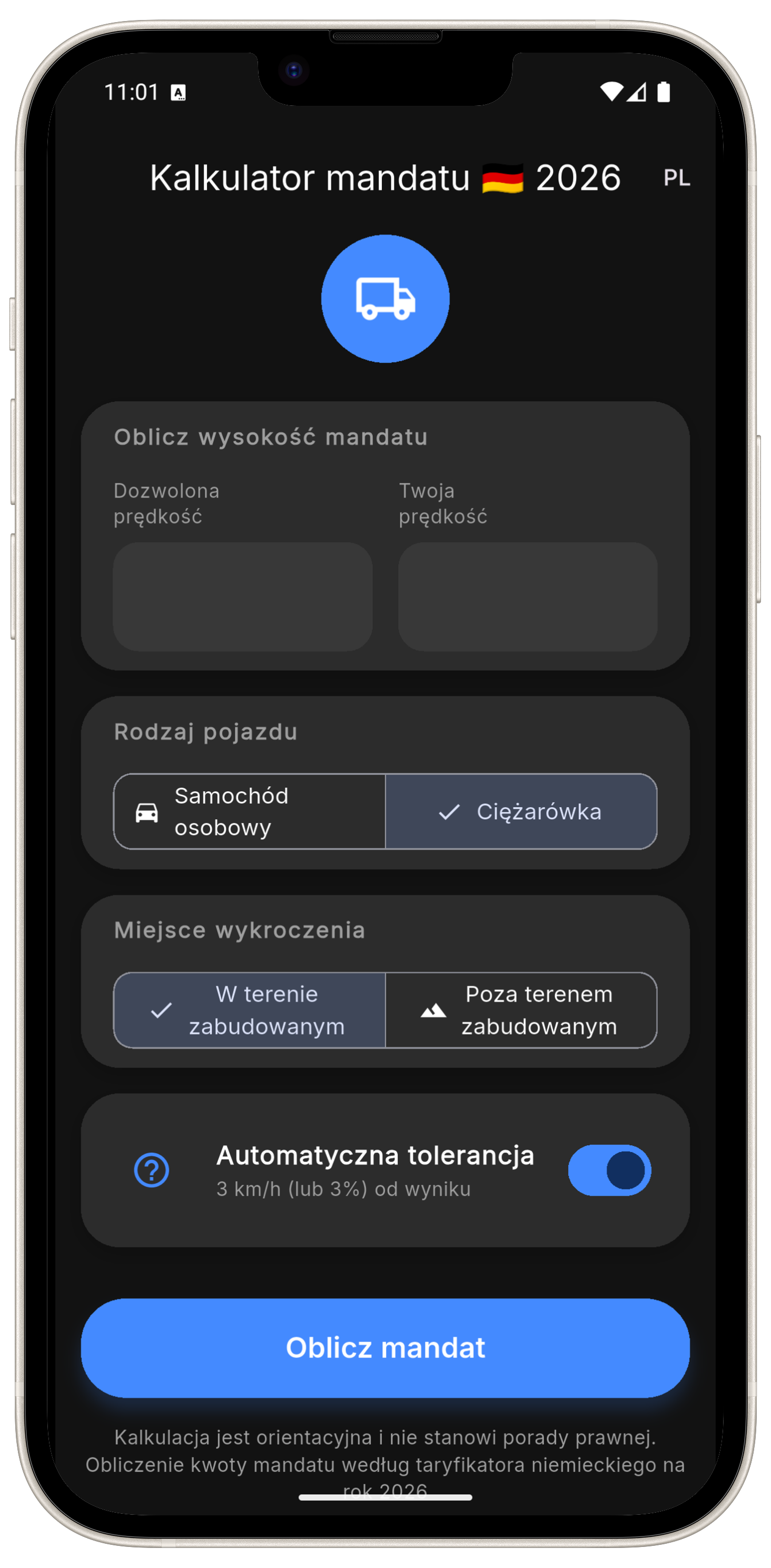 Aplikacja FineTruck DE