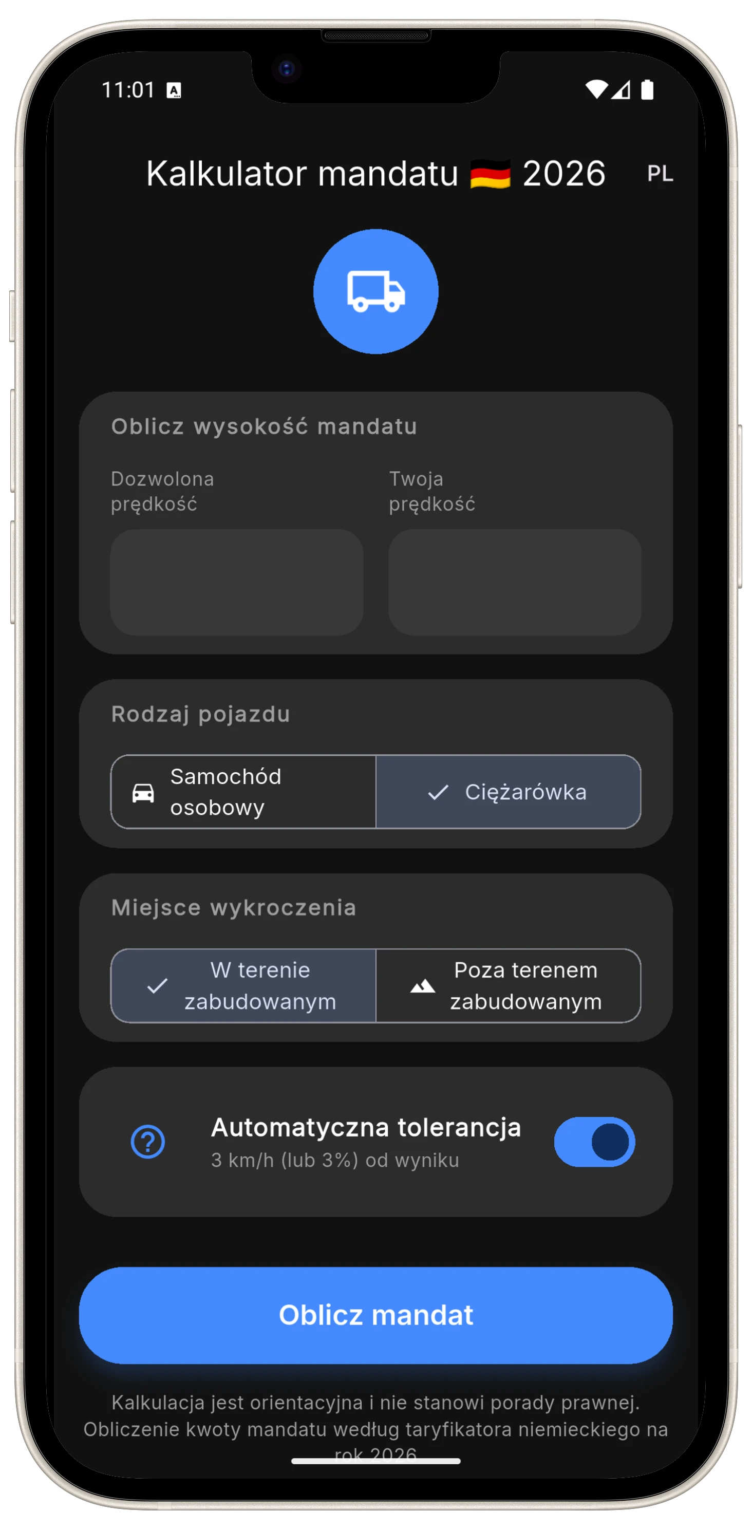 Aplikacja FineTruck DE
